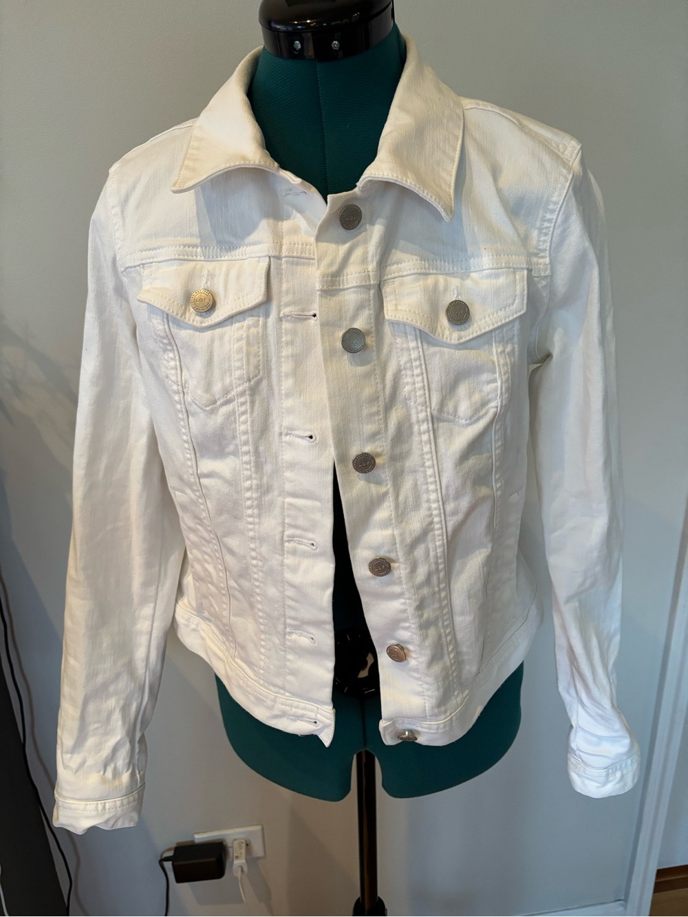 Loft white denim jean jacket, small